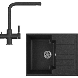 

Кухонная мойка и смеситель GreenStone GRS-13s-308, GS-005-308 черный, GRS-13s-308, GS-005-308 черный