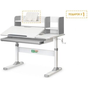 фото Детский стол ergokids th-330 grey столешница белая / накладки на ножках серые (th-330 w/g)