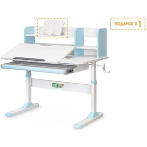 фото Детский стол ergokids th-330 light blue столешница белая / накладки на ножках голубые (th-330 w/lb)