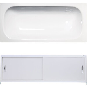 Ванна стальная ВИЗ Tevro 150х70 с экраном Emmy Бланка и ножками, белый лотос ванна стальная blb universal hg 160х70 см 3 5 мм с шумоизоляцией b60hah001