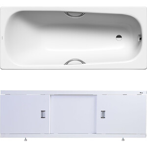 

Ванна стальная Kaldewei Saniform Plus Star 332 Antislip, Easy Clean 160x70 с экраном Emmy Виктория, ножками и ручками, Saniform Plus Star 332 Antislip, Easy Clean 160x70 с экраном Emmy Виктория, ножками и ручками
