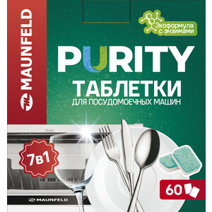 фото Таблетки для посудомоечных машин maunfeld purity eco all in 1 mdt60ec (60шт)
