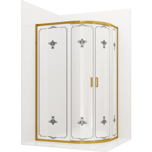 Душевой уголок Ambassador Royal 120х80 прозрачный с рисунком, золото (18015301) уголок наружный гибкий alprofi 270 см золото