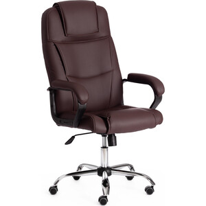 Кресло TetChair Bergamo хром (22) кож/зам коричневый 36-36 офисное кресло chairman 651 коричневый