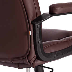 фото Кресло tetchair кресло bergamo хром (22) кож/зам, коричневый, 36-36
