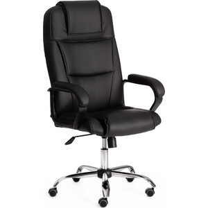 Кресло TetChair Bergamo хром (22) кож/зам черный 36-6 офисное кресло tetchair baron кож зам перфорированный 36 6 36 6 06