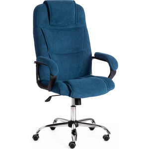 Кресло TetChair Bergamo хром (22) флок синий 32 кресло tetchair кресло garda флок синий 32