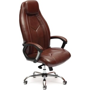 фото Кресло tetchair boss lux кож/зам, коричневый/коричневый перфорированный 2 tone/2 tone /06