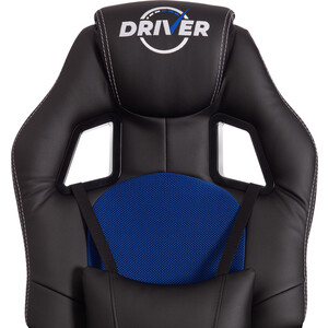 Кресло TetChair Driver (22) кож/зам/ткань, черный/синий 36-6/TW-10
