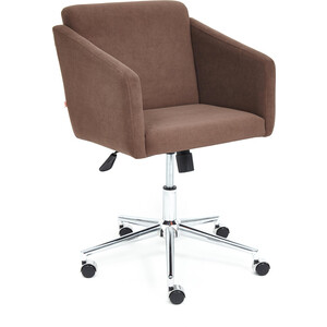 Кресло TetChair Milan хром флок, коричневый 6 офисное кресло для персонала dobrin terry lm 9400 коричневый