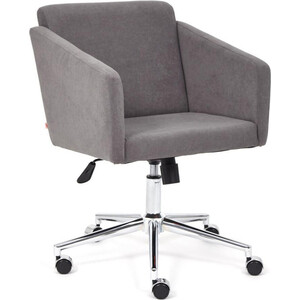 Кресло TetChair Milan хром флок, серый 29 кресло tetchair staff флок ткань серый 29 w 12 21298