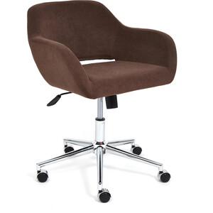 Кресло TetChair Modena хром флок, коричневый 6 офисное кресло для персонала dobrin terry lm 9400 коричневый