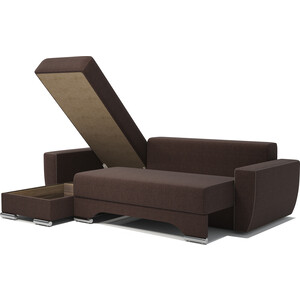 Угловой диван Шарм-Дизайн ЕвроШаг левый шоколадная рогожка