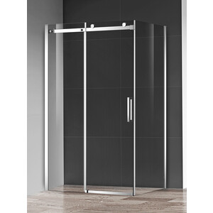 Душевая дверь AQUAme 100х195 прозрачная, хром (AQM4201F-10) смеситель для ванны aquame monza хром aqm6312cr