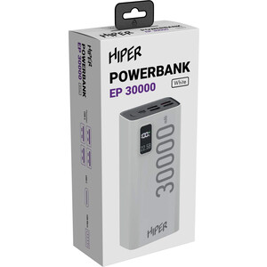 фото Мобильный аккумулятор hiper ep 30000 30000mah 3a qc pd 5xusb белый (ep 30000 white)