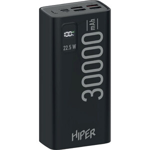 Мобильный аккумулятор Hiper EP 30000 Black внешний аккумулятор red line rp 57 30000 ма ч