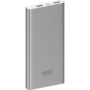 фото Мобильный аккумулятор hiper metal 10k 10000mah 2.4a 2xusb серебристый (metal 10k silver)