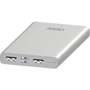 фото Мобильный аккумулятор hiper metal 10k 10000mah 2.4a 2xusb серебристый (metal 10k silver)