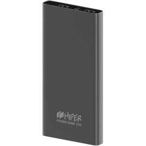 фото Мобильный аккумулятор hiper metal10k 10000mah 2.4a 2xusb темно-серый (metal 10k space gray)