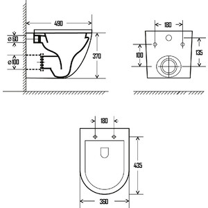 Унитаз подвесной безободковый AQUAme Rimless c сиденьем микролифт, серый (AQM2002MGR)