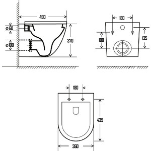 фото Комплект унитаза aquame rimless c инсталляцией grohe, сиденье микролифт, серый (aqm2002mgr, 38721001)