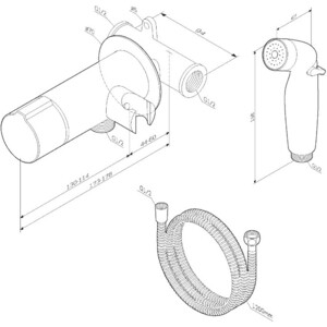 фото Смеситель для душа am.pm x-joy touchreel с гигиеническим душем, черный (f0h85a522)