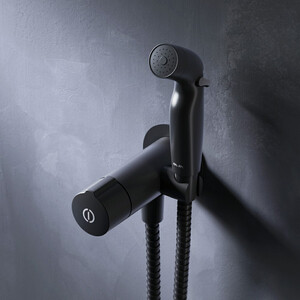 фото Смеситель для душа am.pm x-joy touchreel с гигиеническим душем, черный (f0h85a522)