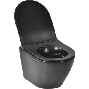 фото Унитаз подвесной selena circulo с сиденьем микролифт, черный матовый (c001nm)