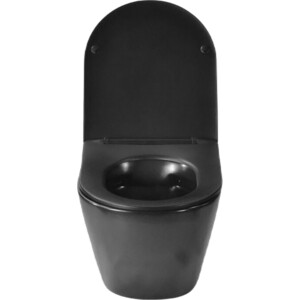 фото Унитаз подвесной selena circulo с сиденьем микролифт, черный матовый (c001nm)