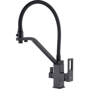 Смеситель для кухни Gappo G4317-6 с подключением фильтра, черный (6959477653032) смеситель для кухни zorg sanitary с подключением фильтра никель zr 334 yf nickel