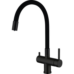 Смеситель для кухни Gappo G4398-36 с подключением фильтра, черный (6959477656125) смеситель для кухни d lin d159315 1 с выходом для питьевой воды