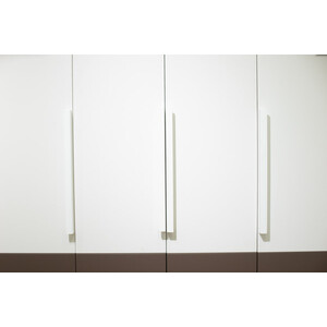Шкаф 4-х дверный Комфорт - S Илия М15, Туя светлая, шоколад супермат, белый
