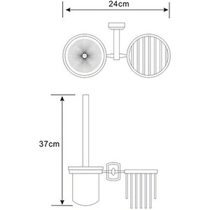 Ершик для унитаза Wasserkraft Oder с держателем освежителя, хром (K-3035)