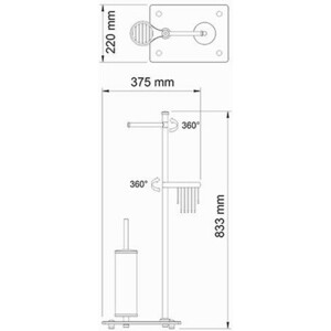 фото Стойка для туалета wasserkraft напольная, черная (k-1264black)