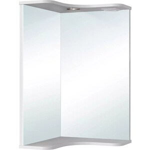 Зеркало Runo Классик 65х75 угловое, белое (УТ000004163) зеркало угловое de aqua трио люкс r 90х86 правое белый 184504