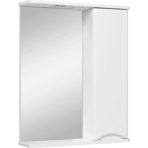 Зеркальный шкаф Runo Афина 60х75 правый, белый (00-00001171) зеркальный шкаф de aqua эколь 60х75 с подсветкой белый 185083