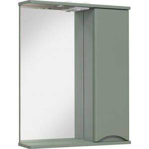 Зеркальный шкаф Runo Афина 60х75 правый, цемент (00-00001207) афина сб 3312 шкаф 2 дверный дуб винченца кашемир серый