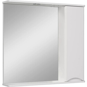 Зеркальный шкаф Runo Афина 80х75 правый, белый (00-00001172) пенал runo афина 35х175 правый цемент 00 00001210