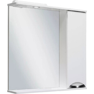 Зеркальный шкаф Runo Барселона 75х75 правый, белый (00000001033) пенал aqwella барселона 40x193 с зеркалом белый ba 05 45 l