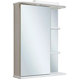 Зеркальный шкаф Runo Магнолия 50х75 левый, белый (00000000607) зеркало emmy магнолия стандарт 100х80 led подсветка 250502