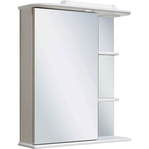 Зеркальный шкаф Runo Магнолия 60х75 левый, белый (00000000030) зеркальный шкаф sanstar уника 60х75 с подсветкой белый 370 1 2 4 1