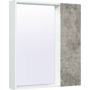 Зеркальный шкаф Runo Манхэттен 65х75 серый бетон (00-00001016) зеркальный шкаф mixline байкал 60 белый серый 4640030869602
