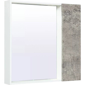Зеркальный шкаф Runo Манхэттен 75х75 серый бетон (00-00001017) зеркальный шкаф mixline байкал 60 белый серый 4640030869602