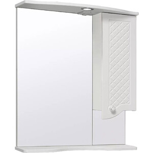 Зеркальный шкаф Runo Милано 65х80 правый, белый (УТ000002097) зеркальный шкаф runo стиль 65х80 правый белый ут000002339