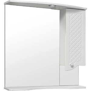 Зеркальный шкаф Runo Милано 75х80 правый, белый (УТ000002098) зеркальный шкаф sancos hilton 80х74 с подсветкой ручной выключатель z800