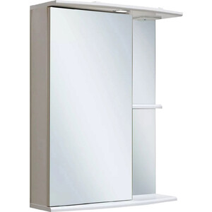 Зеркальный шкаф Runo Николь 55х75 левый, белый (00000000037) пуфик николь белый экокожа