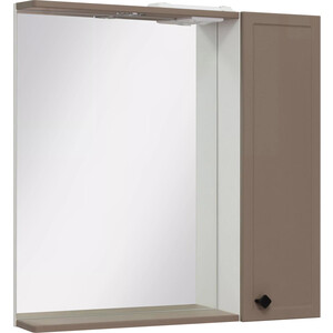 Зеркальный шкаф Runo Римини 75х75 правый, бежевый (00-00001280) зеркальный шкаф runo римини 75 00 00001257