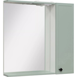 Зеркальный шкаф Runo Римини 75х75 правый, мята (00-00001279) зеркальный шкаф sancos hilton 80х74 с подсветкой ручной выключатель z800