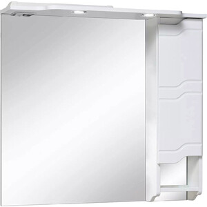 Зеркальный шкаф Runo Стиль 85х80 правый, белый (00000001116) зеркальный шкаф runo стиль 105х80 белый 00000001119