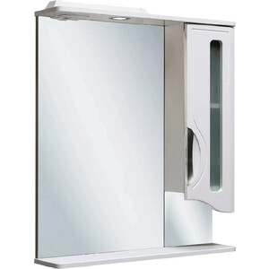 Зеркальный шкаф Runo Толедо 65х80 правый, белый (00000001040) зеркальный шкаф sancos hilton 80х74 с подсветкой ручной выключатель z800